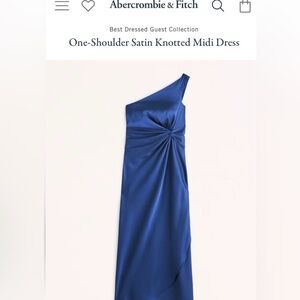 New with tags Abercrombie & Fitch Blue One-Shoulder Satin Dress | Blue | Size M